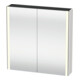 Duravit Uni-Armoire miroir XSquare 80x80x15,5 cm, blanc mat, 2 portes, LED, mural-1