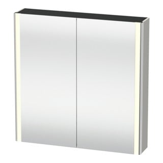Duravit Uni-Armoire miroir XSquare 80x80x15,5 cm, blanc mat, 2 portes, LED, mural
