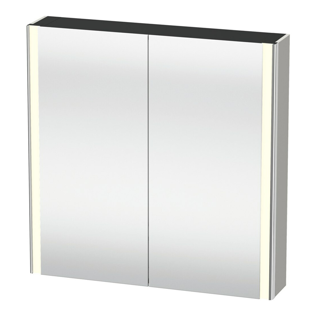Duravit Uni-Armoire miroir XSquare 80x80x15,5 cm, blanc mat, 2 portes, LED, mural