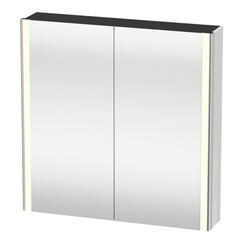 Duravit Uni-Armoire miroir XSquare 80x80x15,5 cm, Taupe, 2 portes, LED, suspendue
