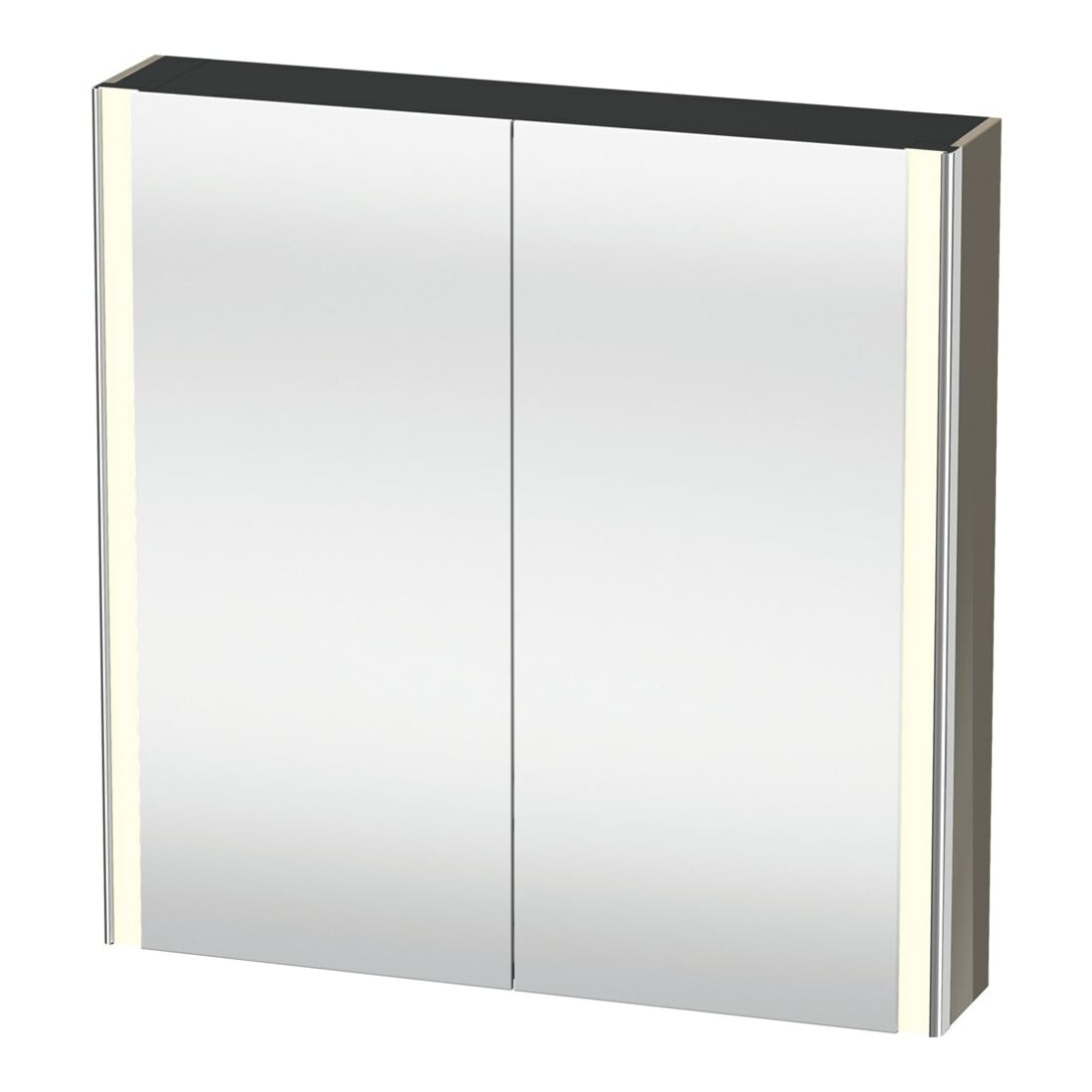 Duravit Uni-Armoire miroir XSquare 80x80x15,5cm, 2 portes, LED, suspendu, blanc brillant