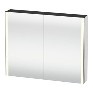 Duravit Uni-Armoire miroir XSquare prise CH 100x80x15,5cm, blanc mat, 2 portes, LED, mural