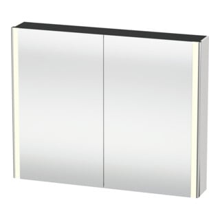 Duravit Uni-Armoire miroir XSquare prise CH 100x80x15,5cm, blanc mat, 2 portes, LED, mural
