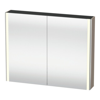 Duravit Uni-Armoire miroir XSquare prise CH 100x80x15,5cm, blanc mat, 2 portes, LED, suspendue