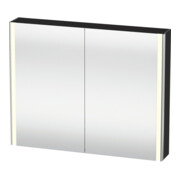Duravit Uni-Armoire miroir XSquare prise CH 100x80x15,5cm, gris m, 2 portes, LED, mural