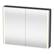 Duravit Uni-Armoire miroir XSquare prise CH 100x80x15,5cm, gris mat, 2 portes, LED, mural