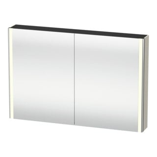 Duravit Uni-Armoire miroir XSquare Prise CH 120x80x15,5 cm, Taupe, 2 portes, LED, suspendue