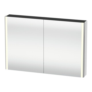 Duravit Uni-Armoire miroir XSquare prise CH 120x80x15,5cm, blanc mat, 2 portes, LED, mural