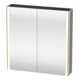 Duravit Uni-Armoire miroir XSquare prise CH 80x80x15,5 cm, base mate, 2 portes, LED, mural-1
