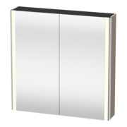 Duravit Uni-Armoire miroir XSquare prise CH 80x80x15,5 cm, base mate, 2 portes, LED, mural