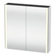 Duravit Uni-Armoire miroir XSquare prise CH 80x80x15,5 cm, blanc mat, 2 portes, LED, suspendue-1