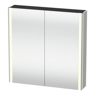 Duravit Uni-Armoire miroir XSquare prise CH 80x80x15,5cm, blanc mat, 2 portes, LED, mural