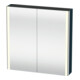 Duravit Uni-Armoire miroir XSquare prise CH 80x80x15,5cm, bleu mat, 2 portes, LED, mural-1