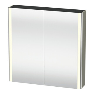 Duravit Uni-Armoire miroir XSquare prise CH 80x80x15,5cm, st-g m, 2 portes, LED, suspendu mural
