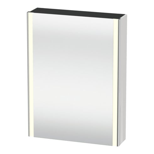 Duravit Uni-Armoire miroir XSquare prise F 60x15x80cm, 1 porte, sans ES, à droite, gris mat