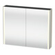 Duravit Uni-Armoire miroir XSquare Steckd. CH 100x80x15,5cm, Taupe, 2 portes, LED, suspendue murale-1