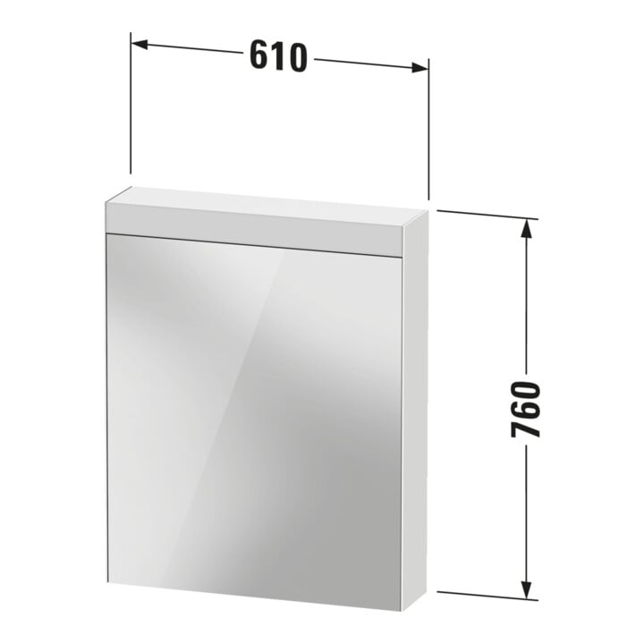 Duravit Uni-Spiegelschrank Best Version Anschl re, 61x14,8x76cm, 1 T, 12 W, LED