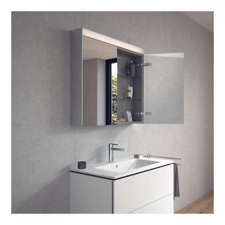 Duravit Uni-Spiegelschrank Bett. Version 81x14,8x76cm, 13 W, 2 Türen, LED
