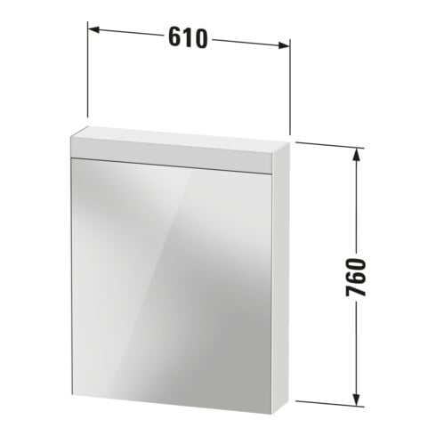 Duravit Uni-Spiegelschrank Bett. Version Anschl li, 61x14,8x76cm, 1 Tür, 9 W, LED