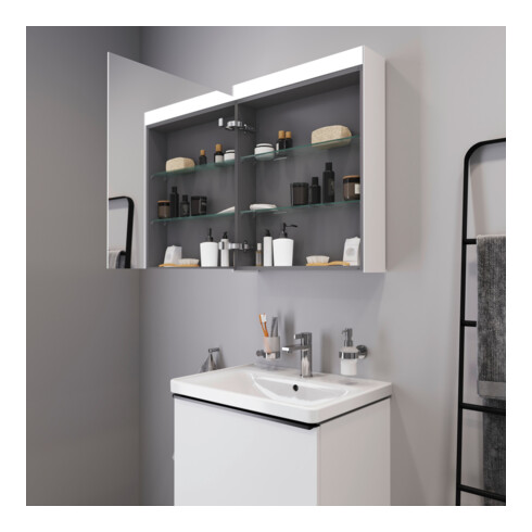 Duravit Uni-Spiegelschrank Bett. Version Anschl re, 61x14,8x76cm, 1 Tür, 9 W, LED