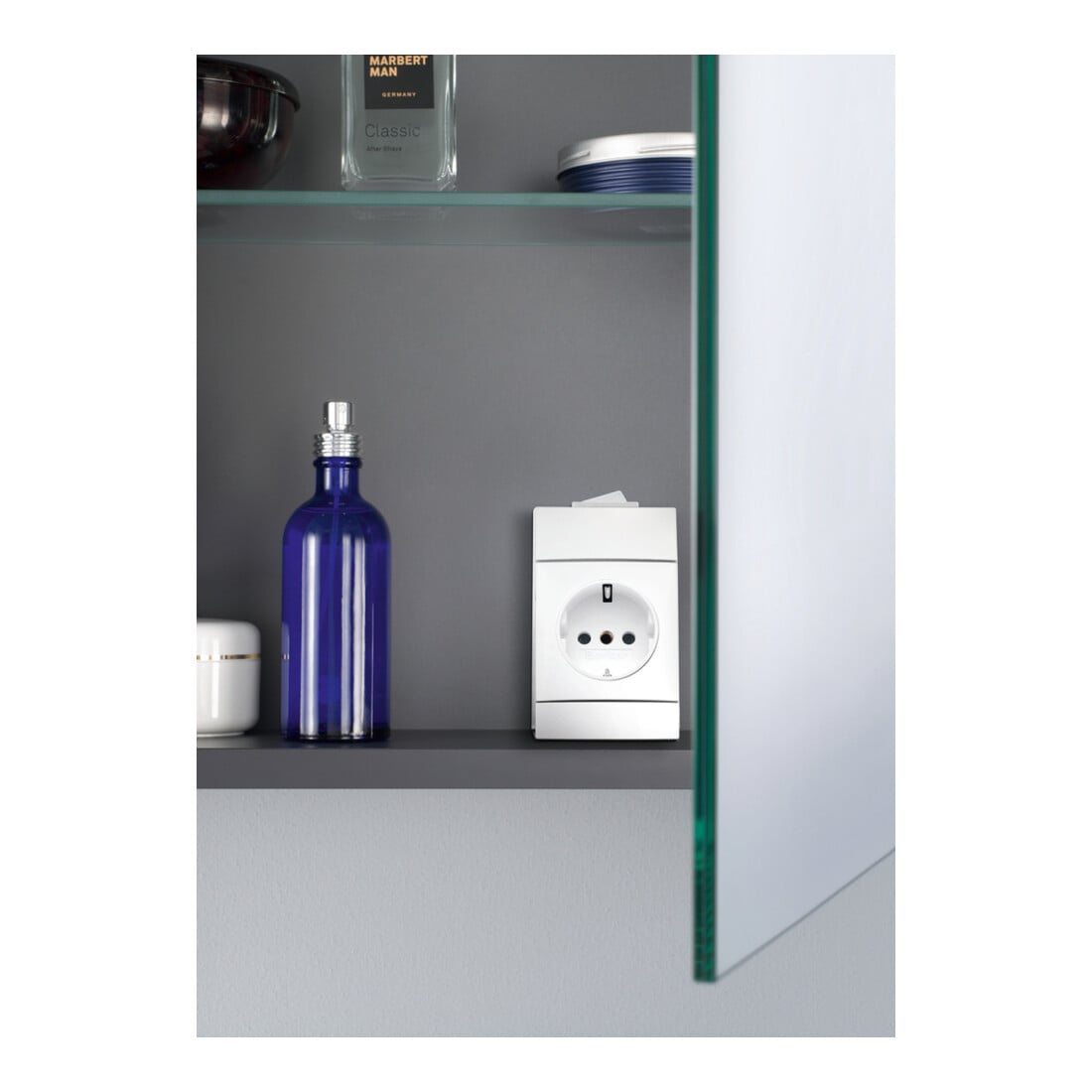 Duravit Uni-Spiegelschrank Bett. Version Anschl re, 61x14,8x76cm, 1 Tür, 9 W, LED