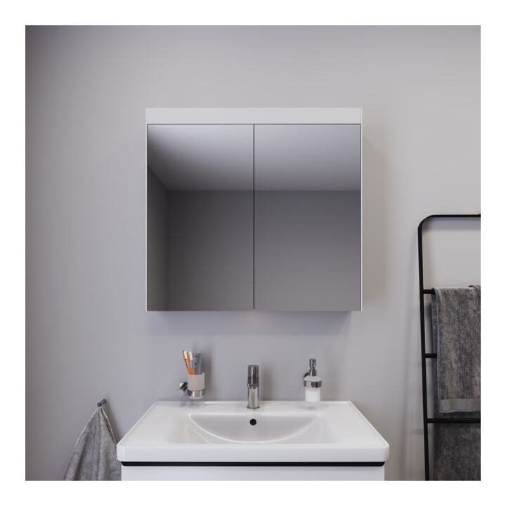 Duravit Uni-Spiegelschrank Good Version 81x76x14,8cm, 2 Türen, LED