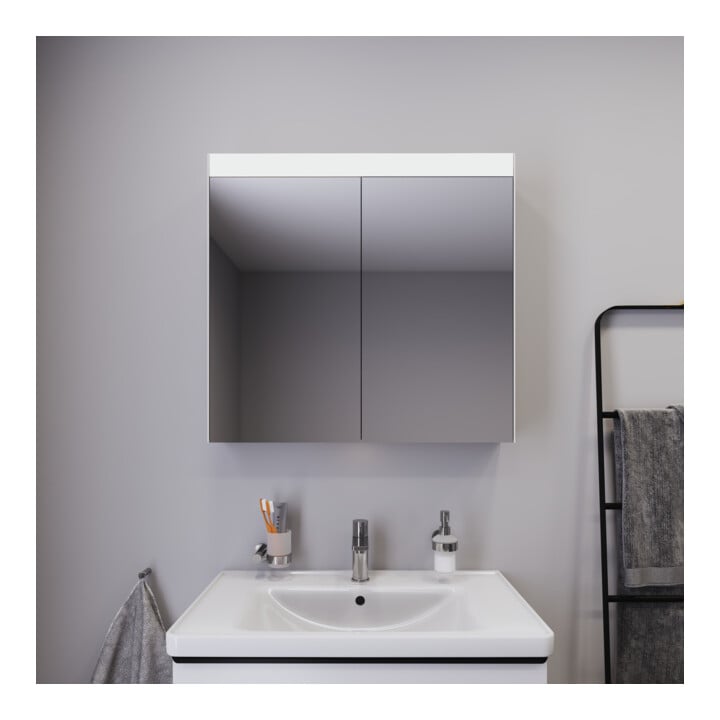 Duravit Uni-Spiegelschrank Good Version 81x76x14,8cm, 2 Türen, LED