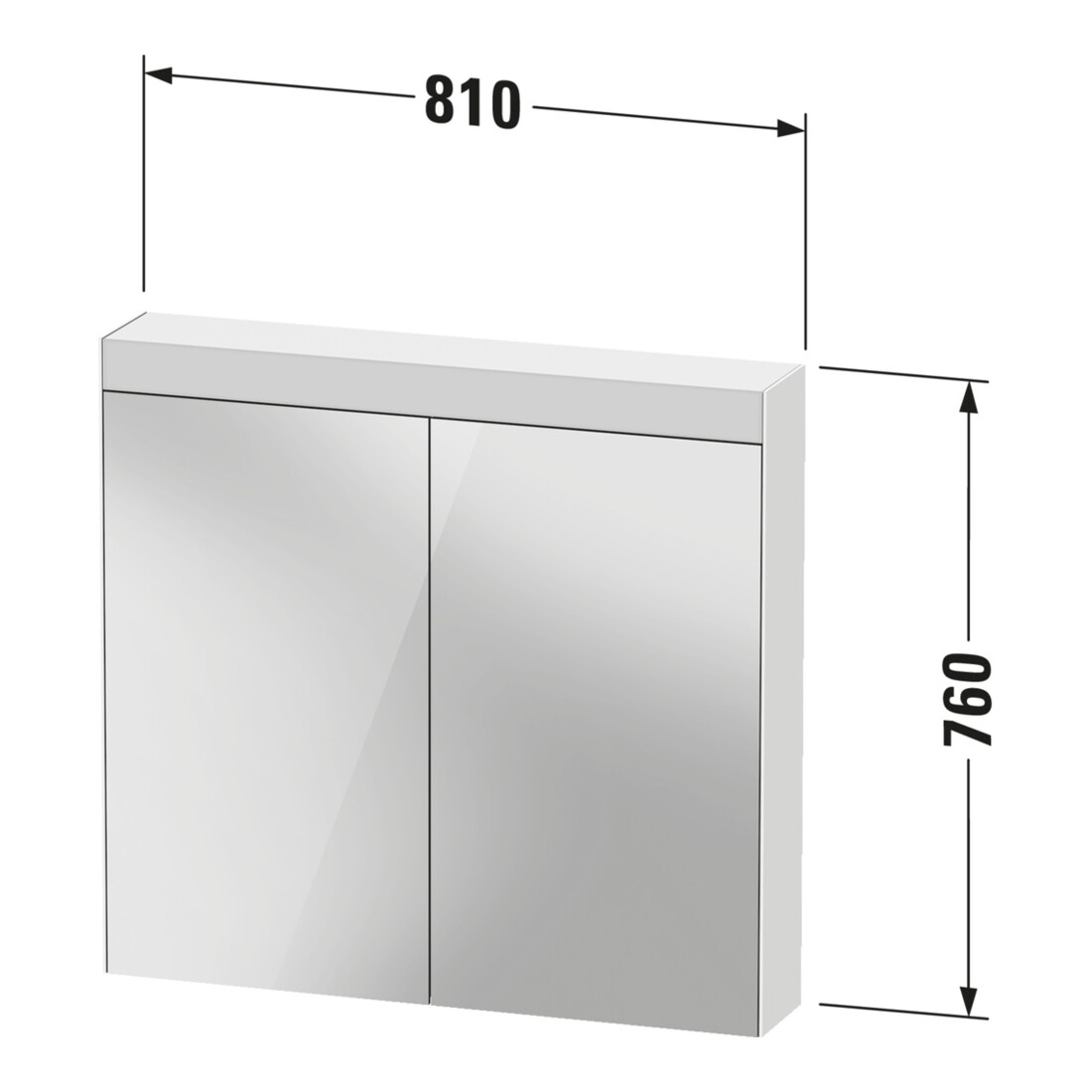 Duravit Uni-Spiegelschrank Good Version 81x76x14,8cm, 2 Türen, LED