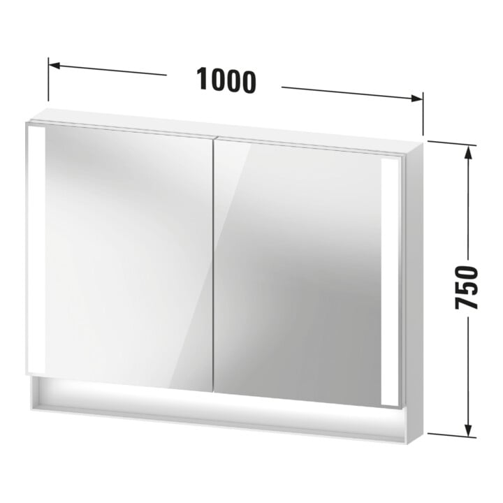 Duravit Uni-Spiegelschrank Typ E Qatego 100x75x15,5cm, graph ma, 2 Tür., wandhängend