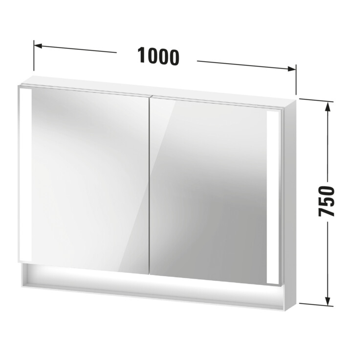 Duravit Uni-Spiegelschrank Typ E Qatego 100x75x15,5cm, graph ma, 2 Tür., wandhängend