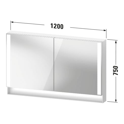 Duravit Uni-Spiegelschrank Typ E Qatego 120x75x15,5cm, graph ma, 2 Tür., wandhängend