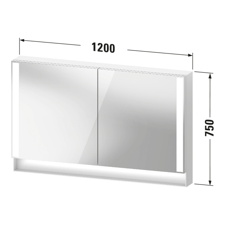 Duravit Uni-Spiegelschrank Typ E Qatego 120x75x15,5cm, graph ma, 2 Tür., wandhängend