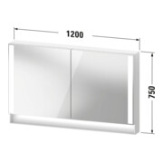 Duravit Uni-Spiegelschrank Typ E Qatego 120x75x15,5cm, we. ma, 2 Tür., wandhängend-3