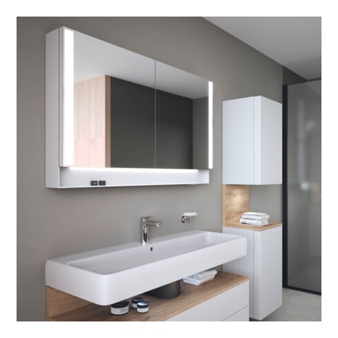 Duravit Uni-Spiegelschrank Typ E Qatego 120x75x15,5cm, we. ma, 2 Tür., wandhängend