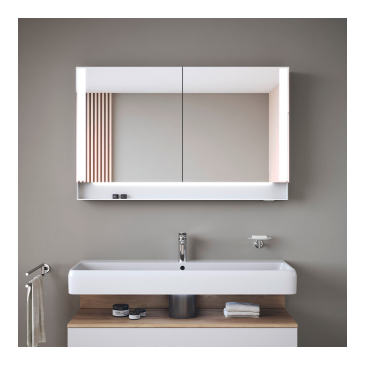 Duravit Uni-Spiegelschrank Typ E Qatego 120x75x15,5cm, we. ma, 2 Tür., wandhängend