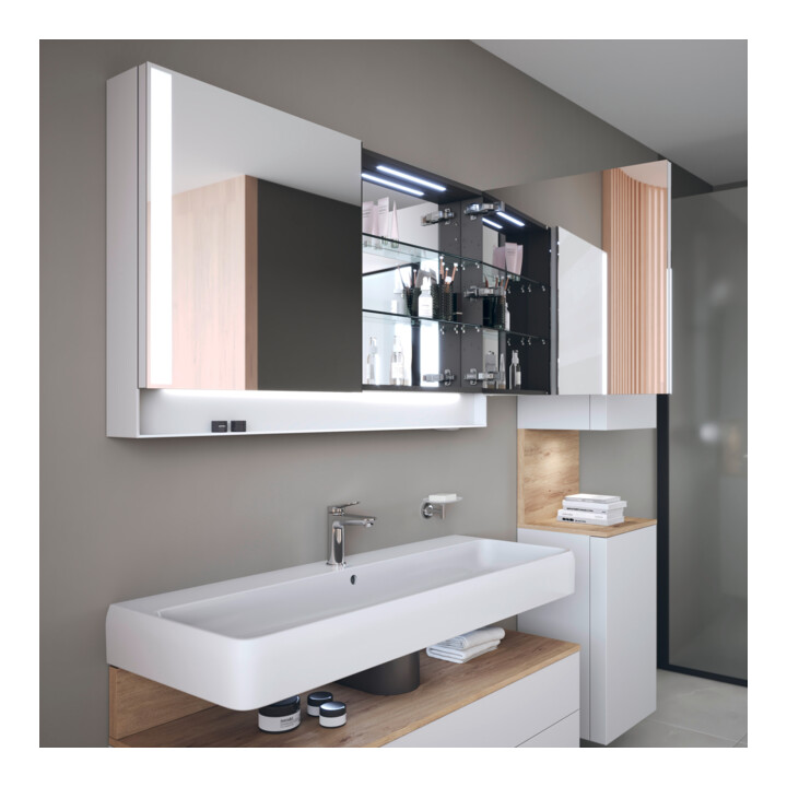Duravit Uni-Spiegelschrank Typ E Qatego 120x75x15,5cm, we. ma, 2 Tür., wandhängend