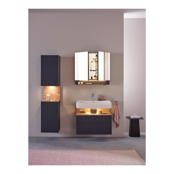 Duravit Uni-Spiegelschrank Typ E Qatego 80x75x15,5cm, graph ma, 2 Tür., wandhängend