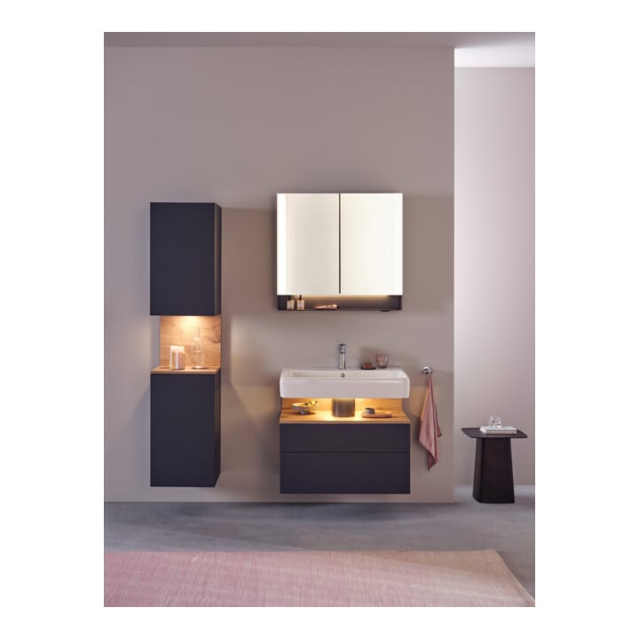 Duravit Uni-Spiegelschrank Typ E Qatego 80x75x15,5cm, graph ma, 2 Tür., wandhängend