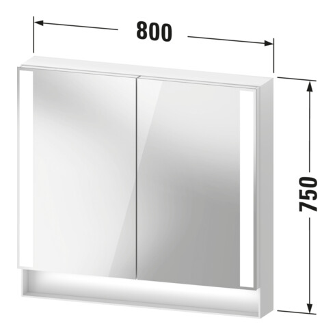 Duravit Uni-Spiegelschrank Typ E Qatego 80x75x15,5cm, graph ma, 2 Tür., wandhängend