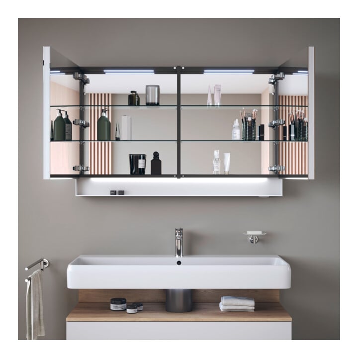 Duravit Uni-Spiegelschrank Typ F Qatego 120x75x15,5cm, we. ma, 2 Tür., wandhängend