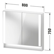 Duravit Uni-Spiegelschrank Typ F Qatego 80x75x15,5cm, we. ma, 2 Tür., wandhängend-3
