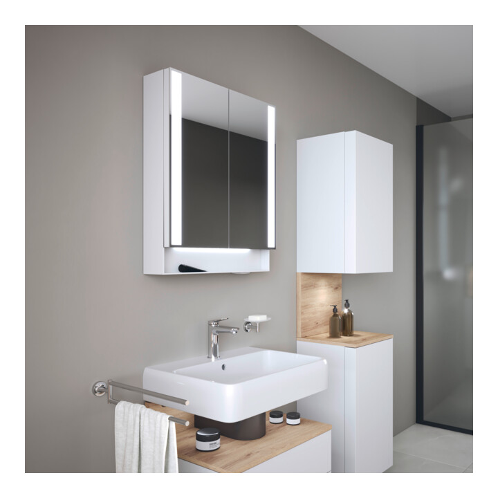 Duravit Uni-Spiegelschrank Typ J Qatego 60x75x15,5cm, we. ma, 2 Tür., wandhängend