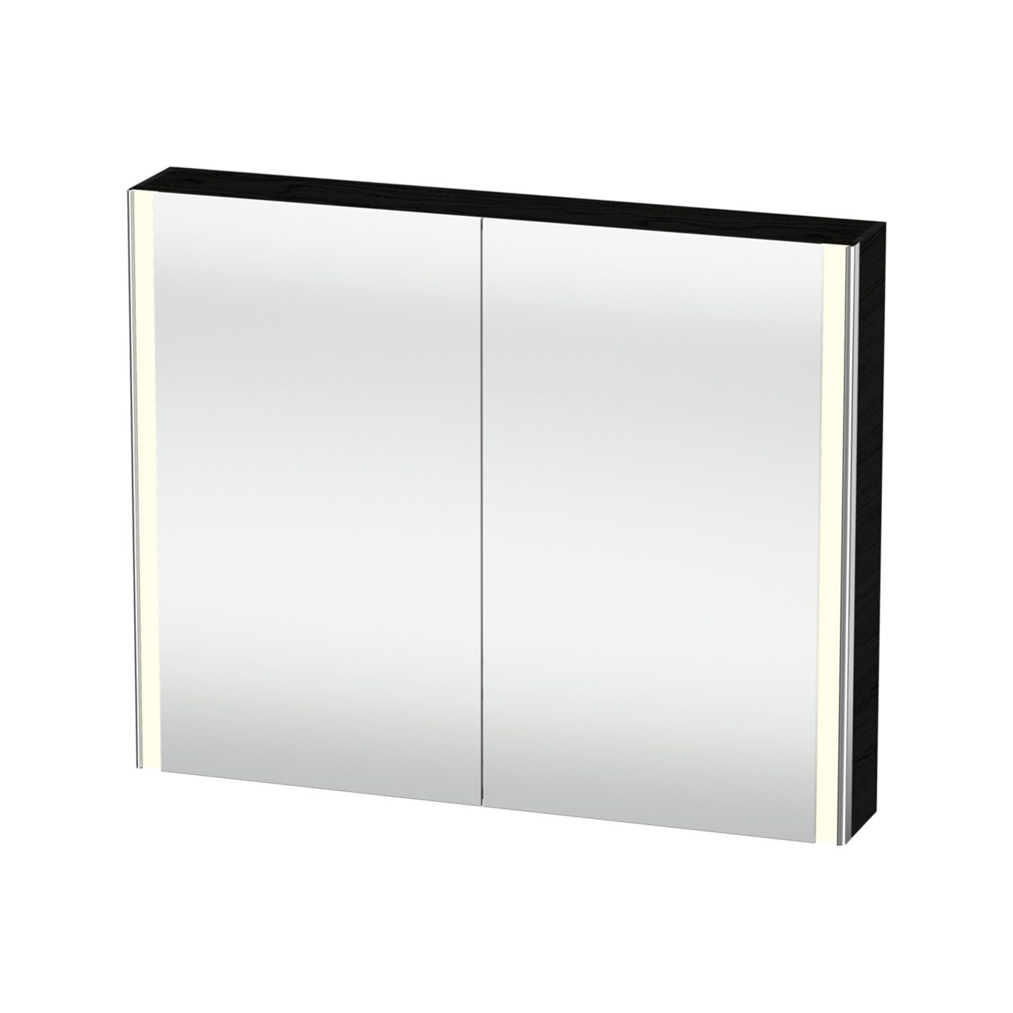 Duravit Uni-Spiegelschrank XSquare Steckd. CH 100x80x15,5cm, Ei sw, 2 Tür, LED, wandhängend
