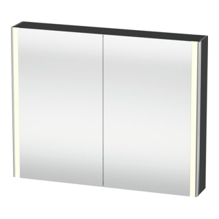 Duravit Uni-Spiegelschrank XSquare Steckd. CH 100x80x15,5cm, gra ma, 2 Tür, LED, wandhängend