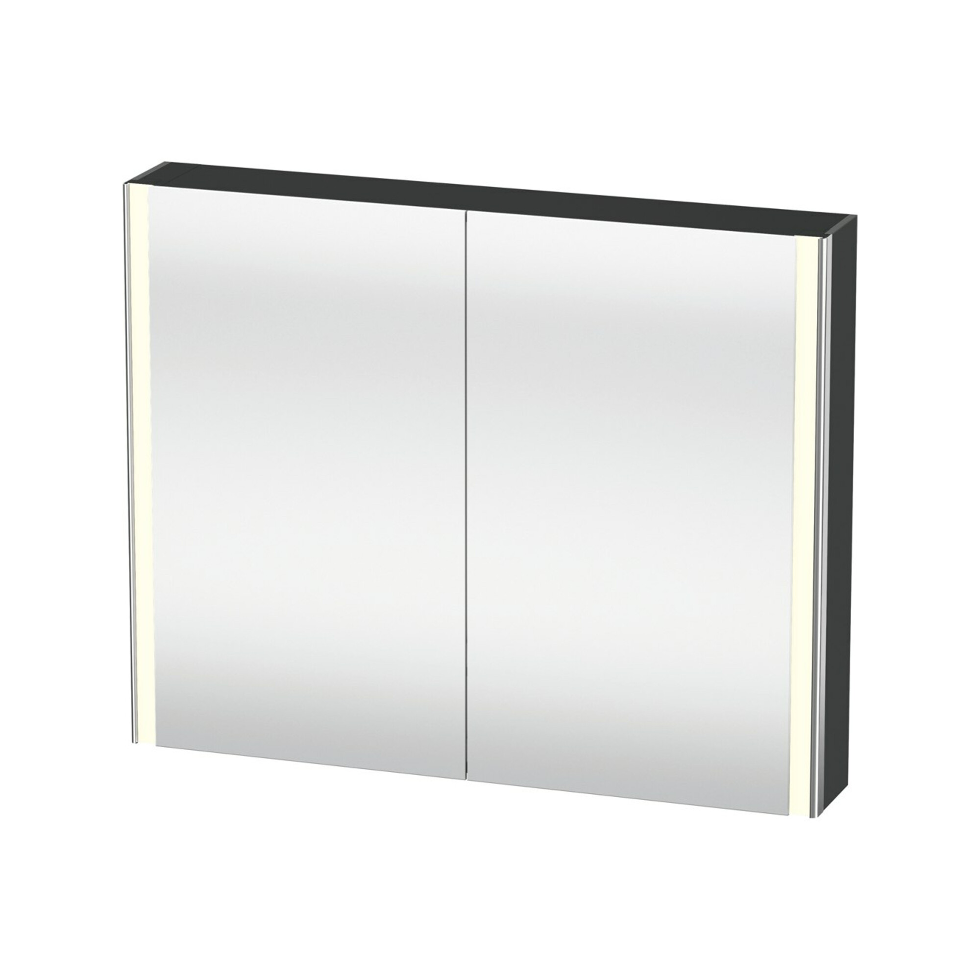 Duravit Uni-Spiegelschrank XSquare Steckd. CH 100x80x15,5cm, gra ma, 2 Tür, LED, wandhängend