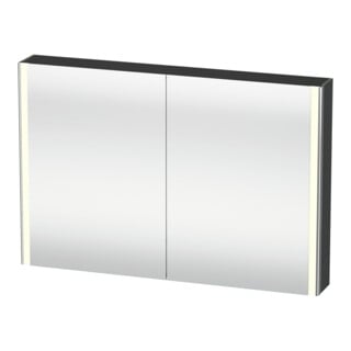 Duravit Uni-Spiegelschrank XSquare Steckd. CH 120x80x15,5cm, gra ma, 2 Tür, LED, wandhängend