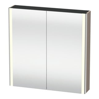 Duravit Uni-Spiegelschrank XSquare Steckd. CH 80x80x15,5cm, bas. ma, 2 Tür, LED, wandhängend