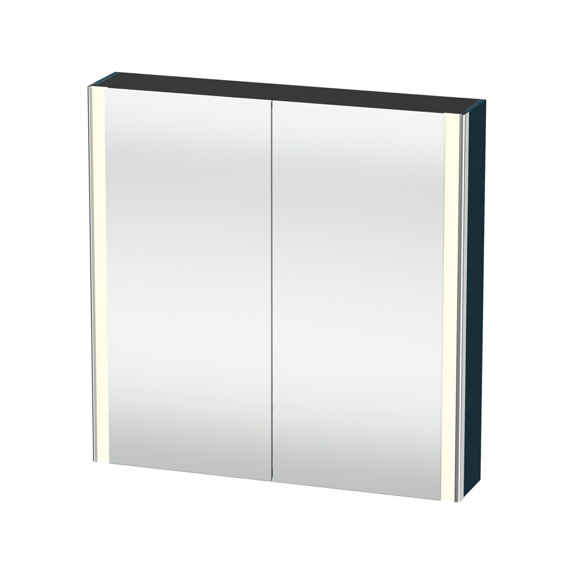 Duravit Uni-Spiegelschrank XSquare Steckd. CH 80x80x15,5cm, bl m, 2 Tür, LED, wandhängend