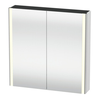 Duravit Uni-Spiegelschrank XSquare Steckd. CH 80x80x15,5cm, we. ma, 2 Tür, LED, wandhängend