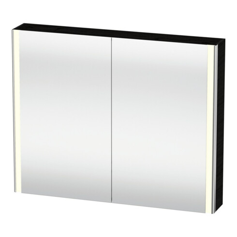 Duravit Uni-Spiegelschrank XSquare Steckd. F 100x80x15,5cm, Ei sw, 2 Tür, LED, wandhängend